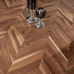 Lacquered American Black Walnut Parquet Chevron BR1809