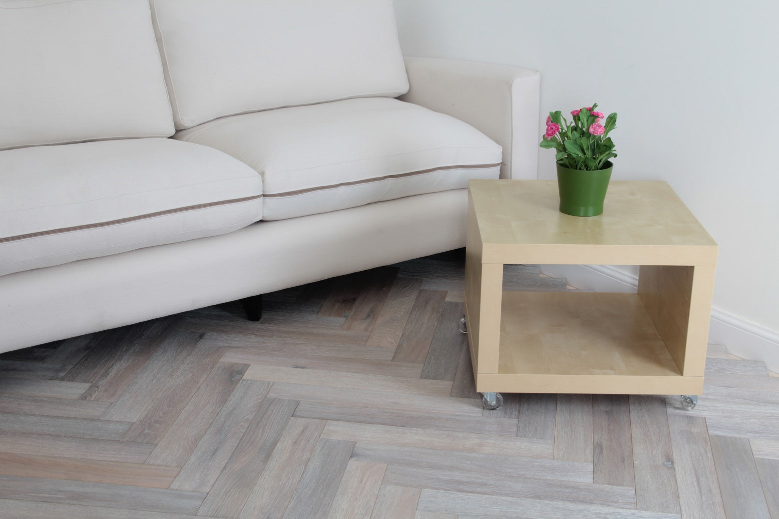 European Oak Smoked Grey Parquet Herringbone Flooring BHO1801