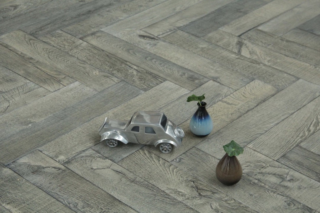 Dark Grey Brushed Bespoke Oak Herringbone BHO1819
