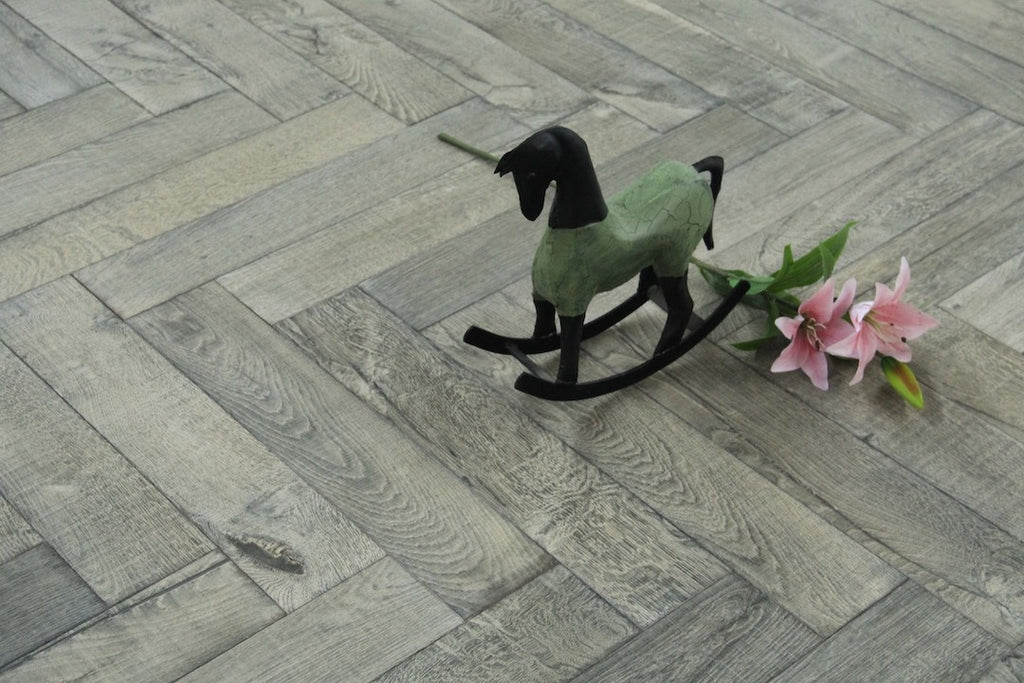 Dark Grey Brushed Bespoke Oak Herringbone BHO1819