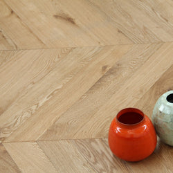 Brushed & UV Oiled Parquet Oak Chevron Flooring BR1802